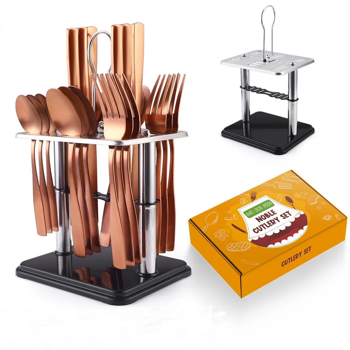 

Fork And Spoon Gold Flatware Set Stainless Steel Cutlery dining tables Eco-friendly dinner knife fork spoon set, Many color