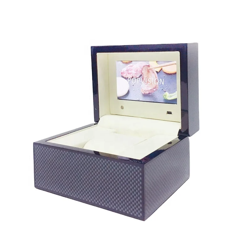 

4.3 inch newest digital video box carbon fiber gift lcd screen box 13*11*8cm luxury lcd box