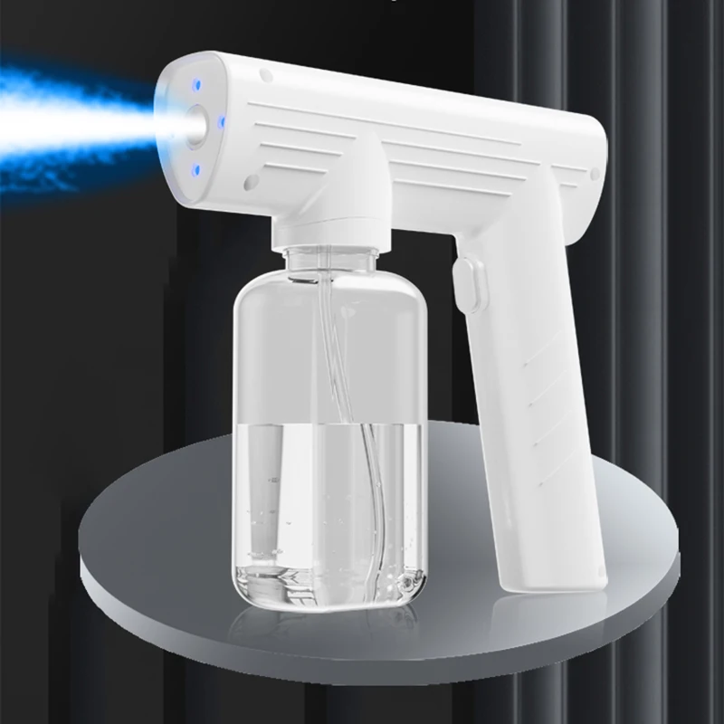 

Atomizer Spray Gun Handheld Rechargeable Blue Light Wireless Sanitizer UV Steam Nano Spray Gun