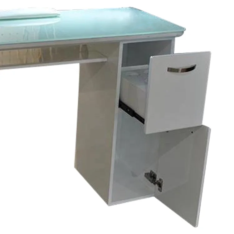 
Fashion styling nail salon supplies and equipment bar vintage double manicure table with optional glass top fan UV light 