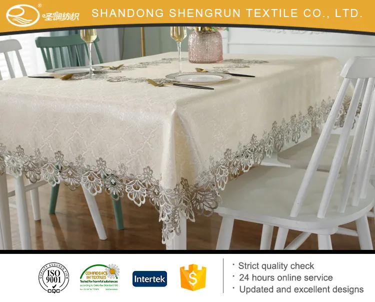 New design embroidery table cloth for home party and wedding