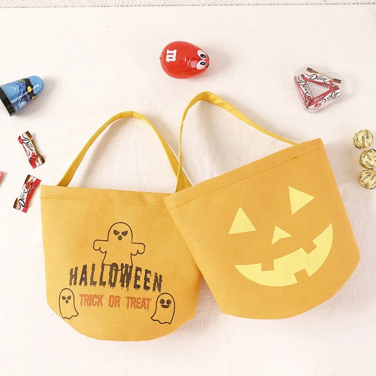 

Wholesale Custom Reusable Pure Cotton Tote Gift Bag Digital Printed Halloween Candy Shoulder Bags With Logo