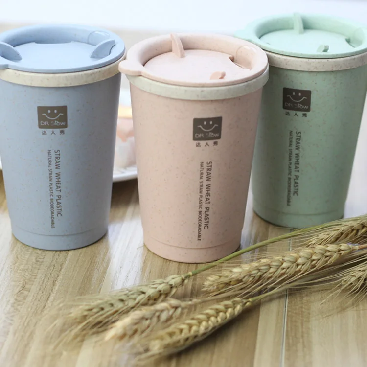 

Portable Small Reusable Custom Eco Friendly Travel Wheat Straw Hot Coffee Cup