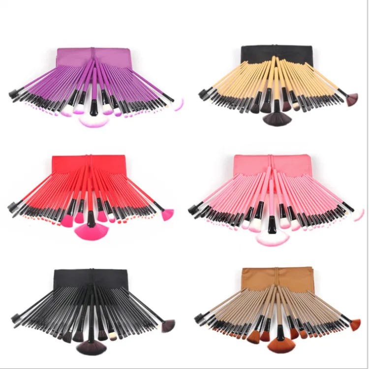 

Professional Custom Synthetic Makeup Brushes 32pcs Makeup Brush Set with Bag, Black/pink/red/black/purple/wood
