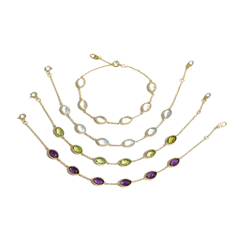 

Retro Natural amethyst Blue mop White crystal bracelet