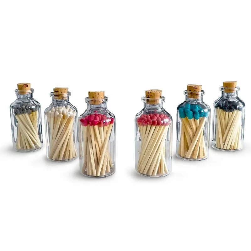 

Advertising Colored Head Matches Glass Jar Safety Match