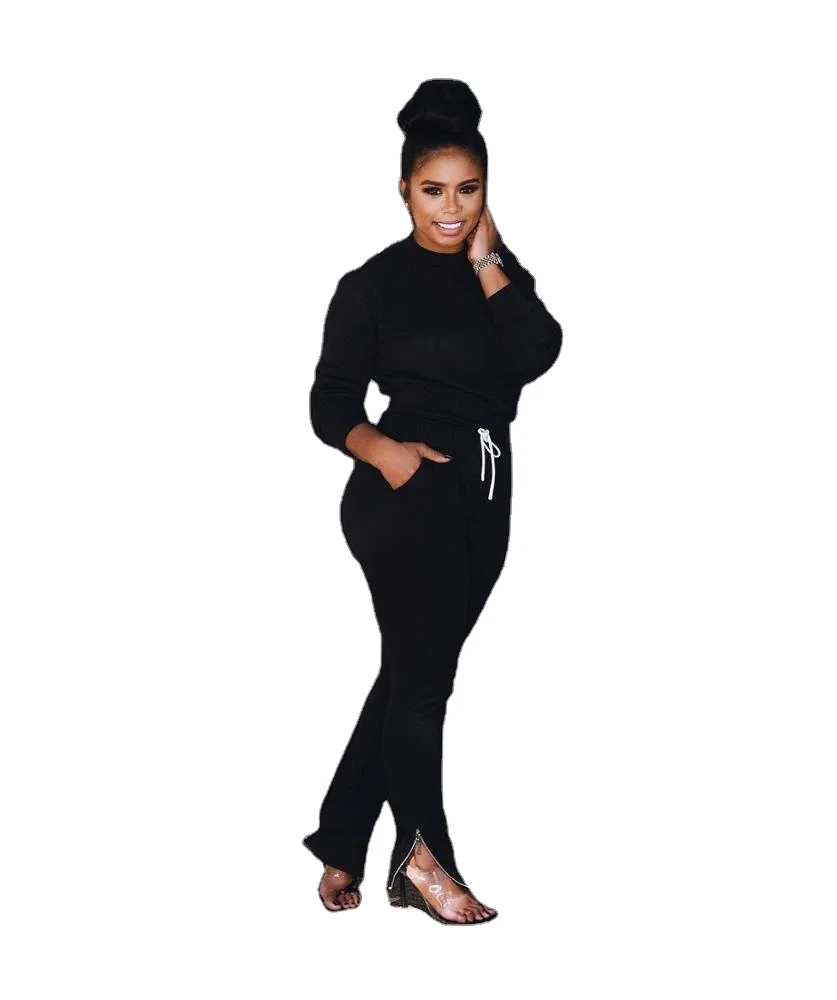

Fashion Style Autumn Cheap Women Sets Feet Zip Matching Sweat Suits for Women Blank Jogging Suits Wholesale Tracksuits, Picture