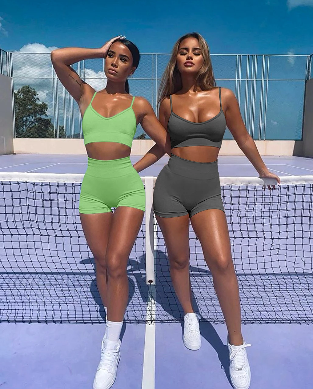 

Beagmg Breathable yoga set shorts high quality women under wear set summer Stretchy yoga leggings AM882
