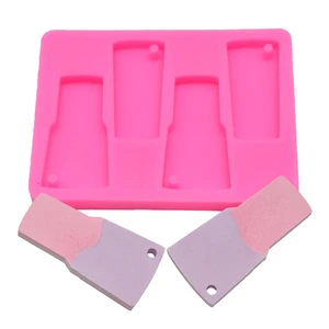 Image of 4 Cavities Crafts Tools DIY Water Glass Shape Silicone Tumbler Mold for Keychains