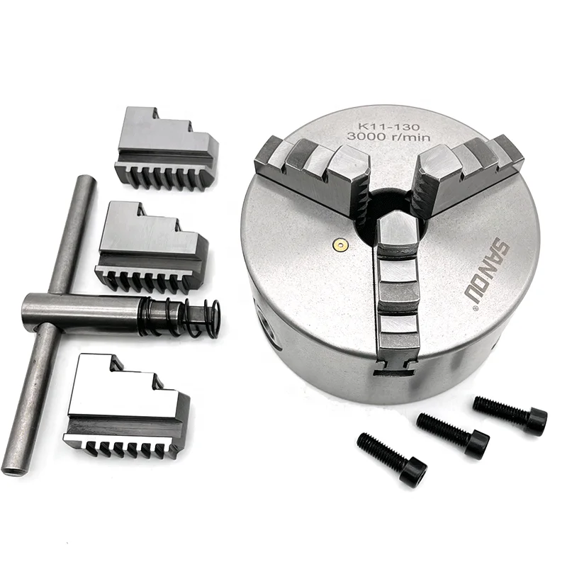 130MM Mini Lathe chuck SANOU brand K11 Type Precision 3 jaw self-centering chuck K11-130 For sales
