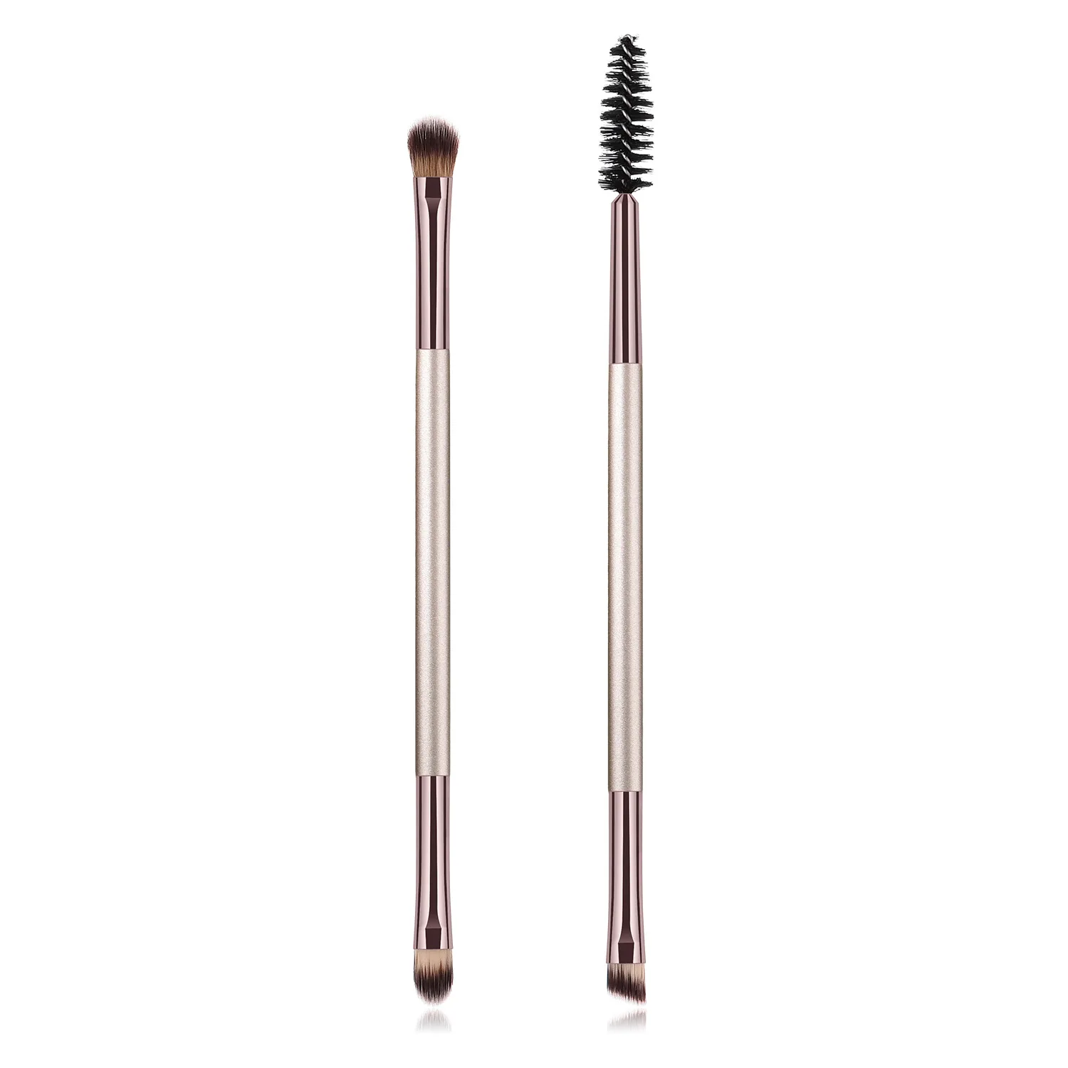 

Champagne 2 PCS Double Ended Eye Brush Eyebrow Brush Makeup Brush Set