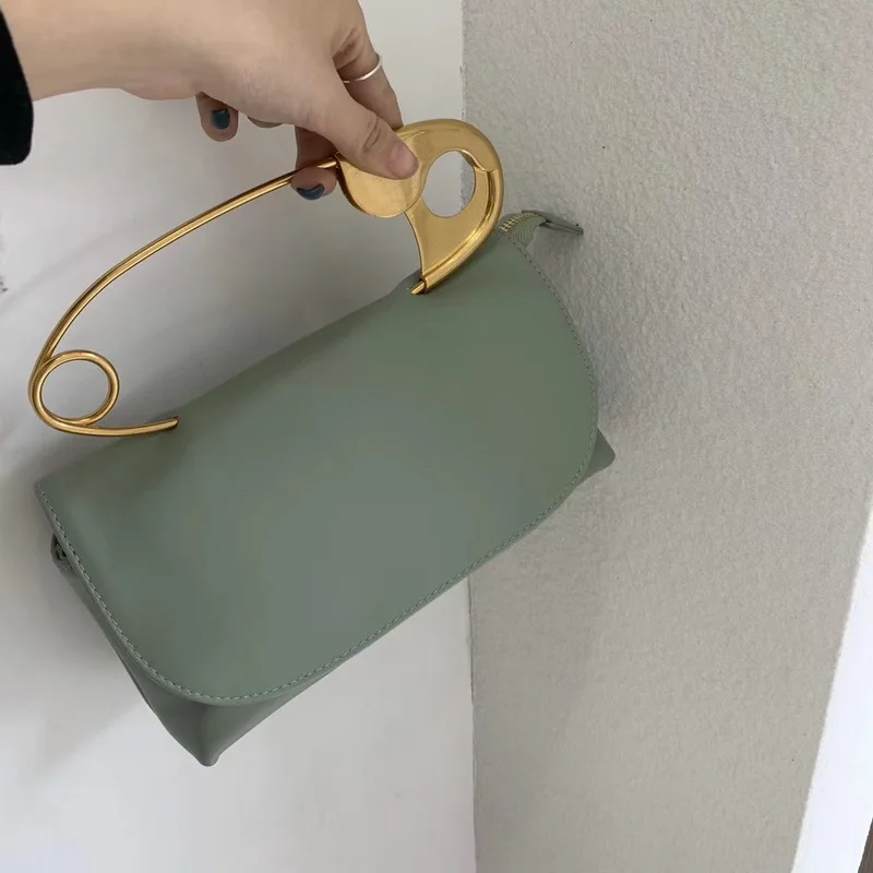 

Korean design Big pin Candy colors soft PU leather crossbody bag