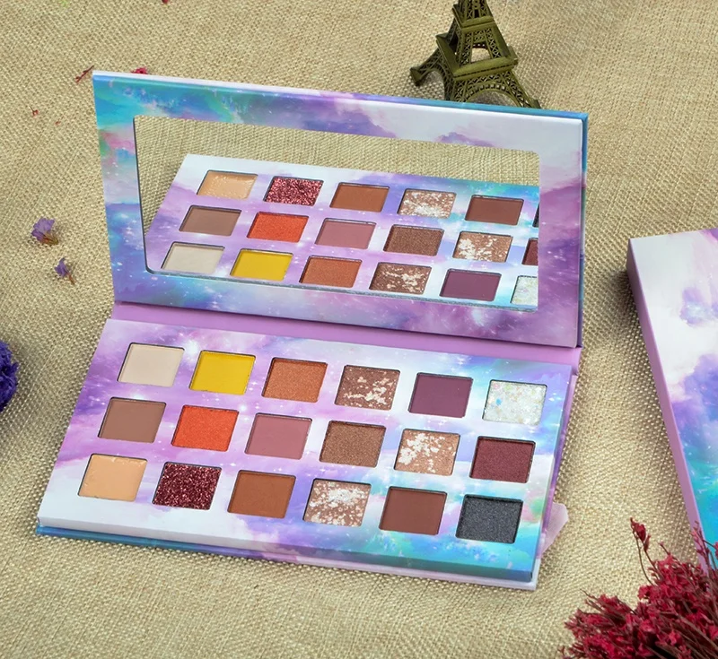 

18 Colors Make Your Own Nude Glitter Pigment Eyeshadow Palette Private Label
