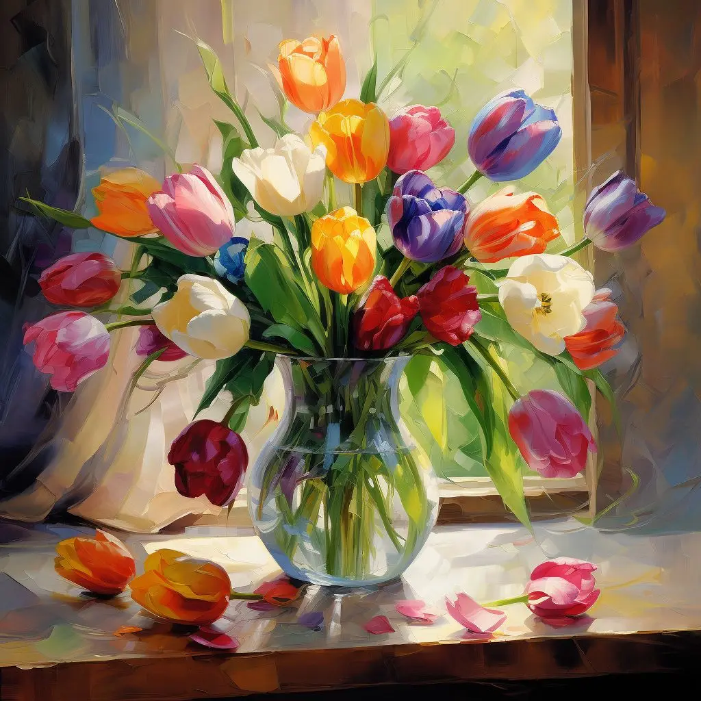 For CHENISTORY Modern 5D DIY Diamond Painting Fashionable Abstract Canvas Art Scenery Handpainted Oil with Flower Subjects