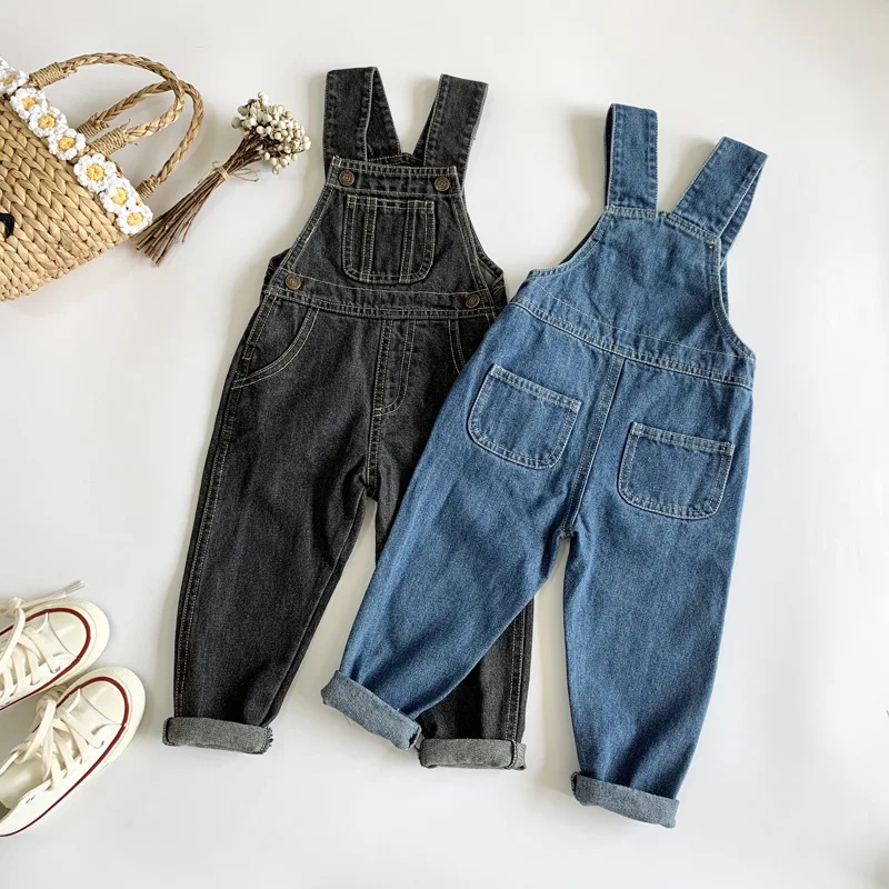 

toddler baby boys pants overalls Denim Jeans pants blue black solid casual kids clothes trousers wholesale boutiques 805AJ19365