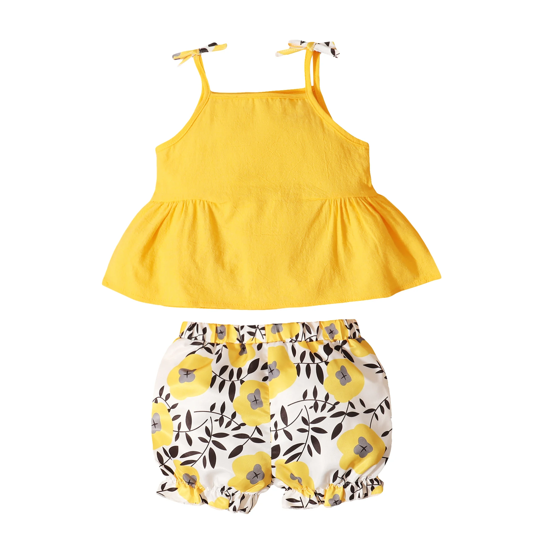 

wholesale baby clothes Print Tops And Pant baby summer clothing sets Fashion 2 Piece Casual baby girl outfit, Yellow