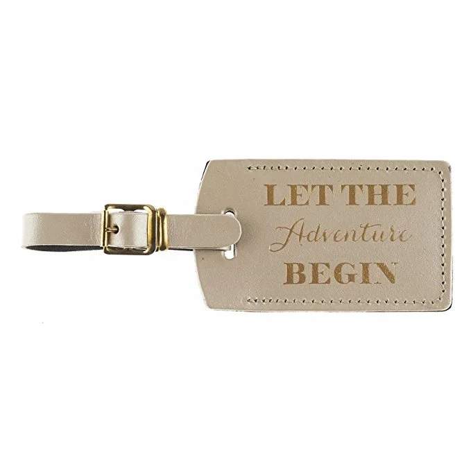 

Factory customization Wedding Escort Favor Leather Luggage Tag Gold Imprint, Do customized color