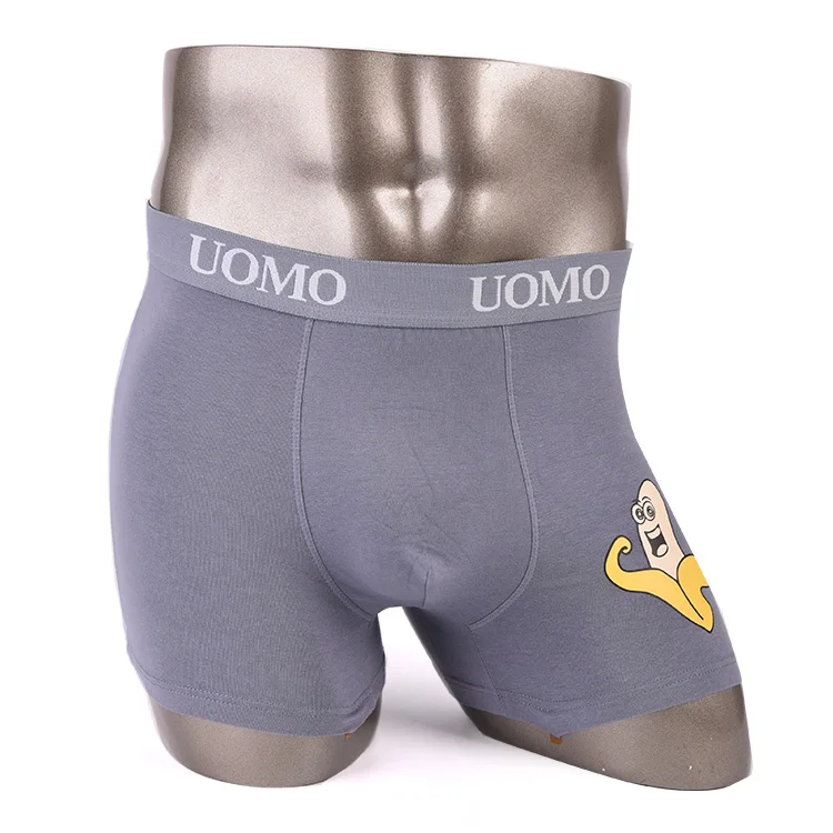 

2021 New fashion reliable quality wholesale custom logo high elastic waistband print men's underwear boxer briefs
