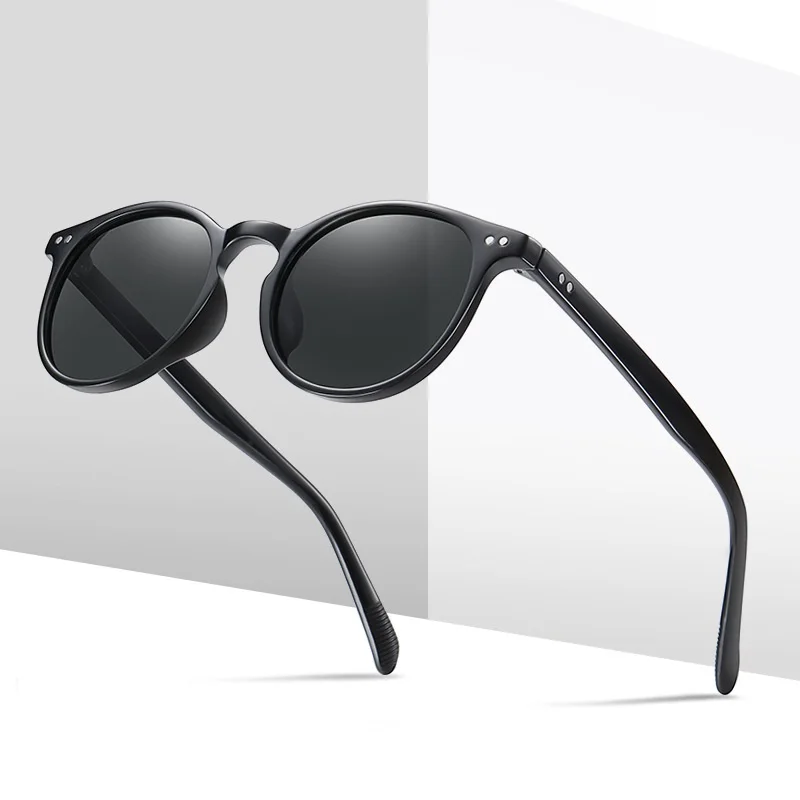 

Wholesale UV400 Glasses Sun Eyewear Fashion Sunglasses Women Men Polarized TR90 Round frame Unisex Sunglasses