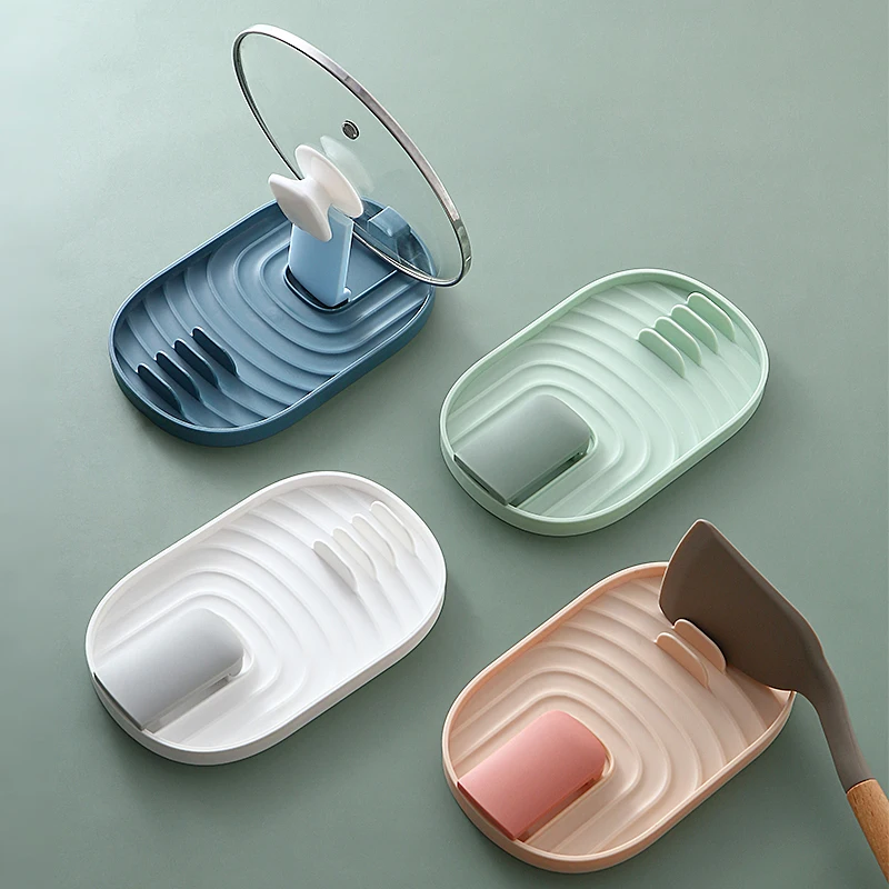 

Multifunctional household kitchen foldable plastic spatula spoon storage rack shelf pot cover rack