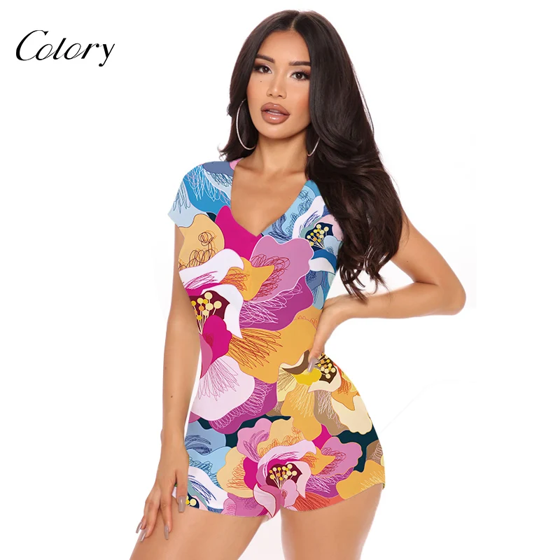 

Colory Pajamas With Butt Flap Onesie For Women Summer Short, Picture shows
