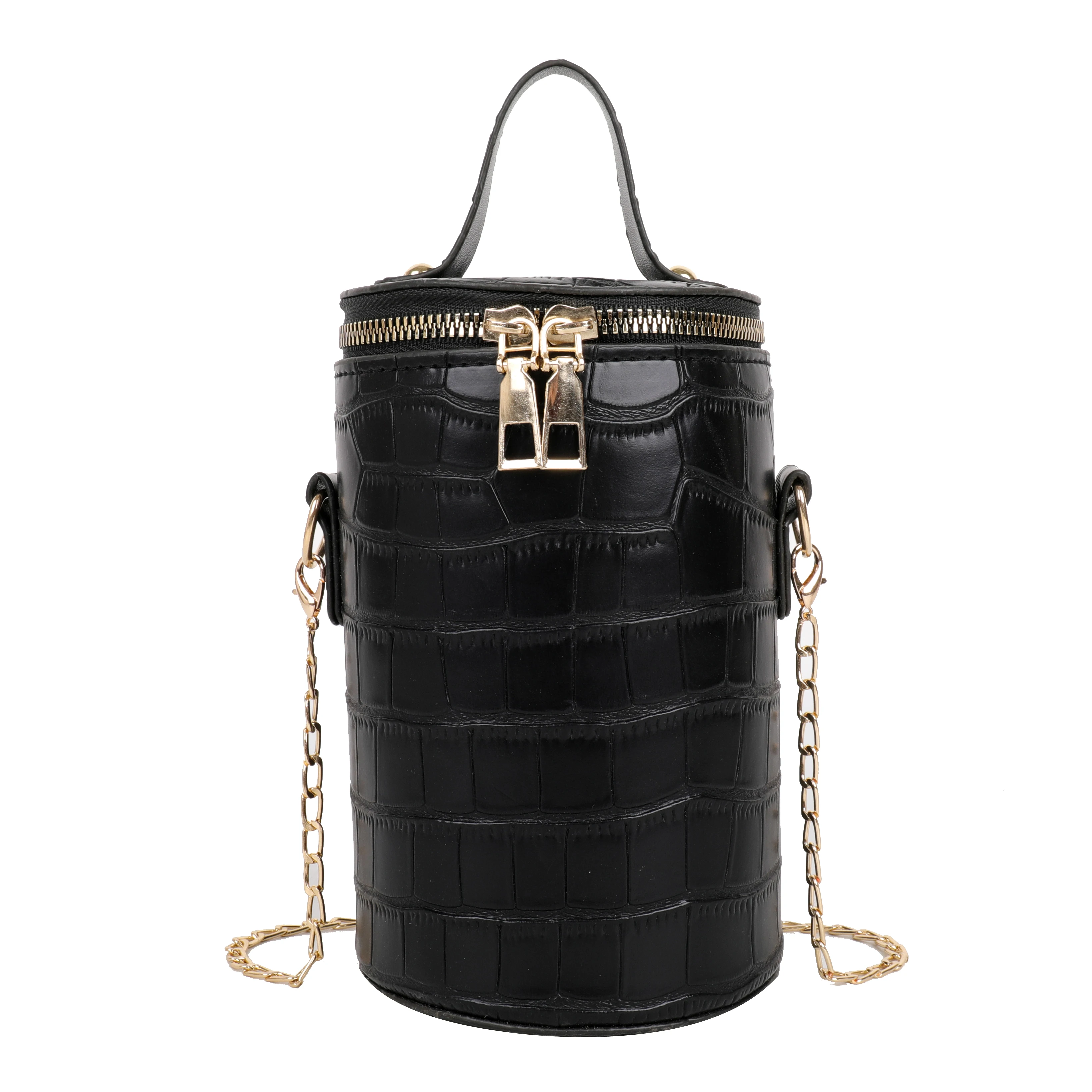 

2021 fashion new female bag Korean designer leather chain women bucket bag handbag