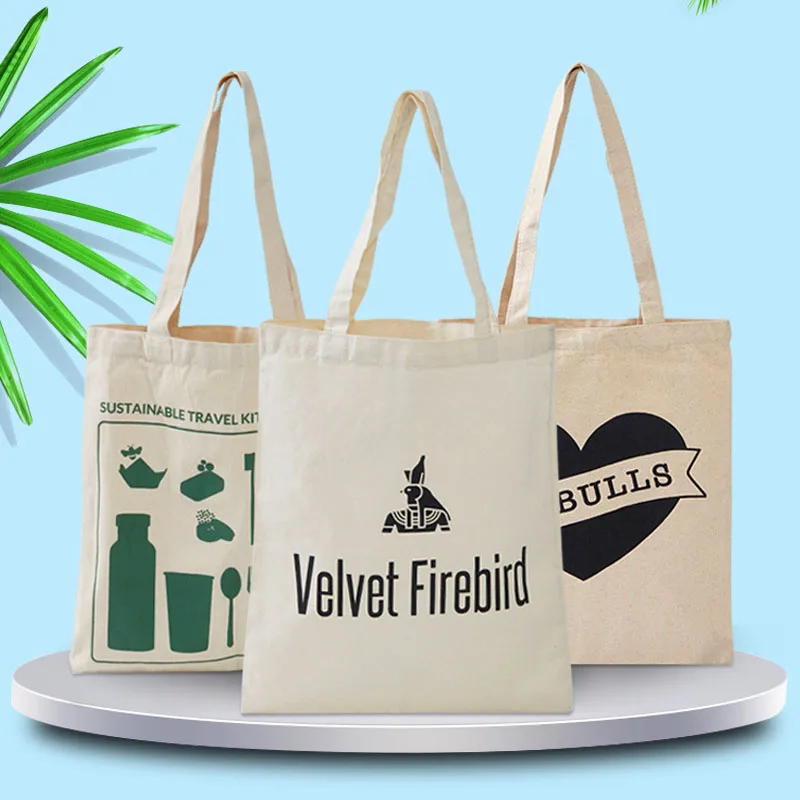 

Wholesale Custom Logo Aesthetic Tote Bag Reusable Eco Friendly Canvas Shopping Tote With Handle Canvas Tote Bags Women's Bag