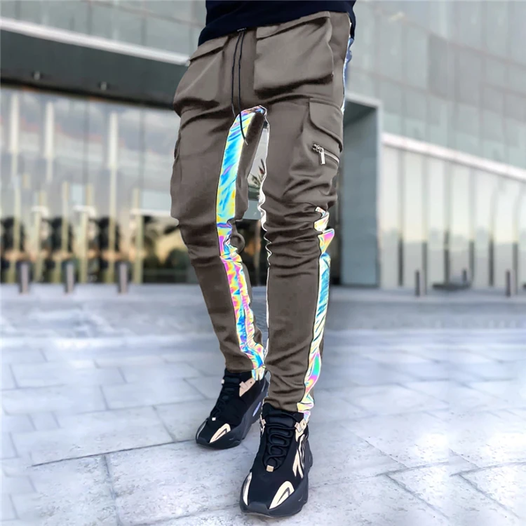 

2021 Running Wears Cotton Reflective Joggers Men