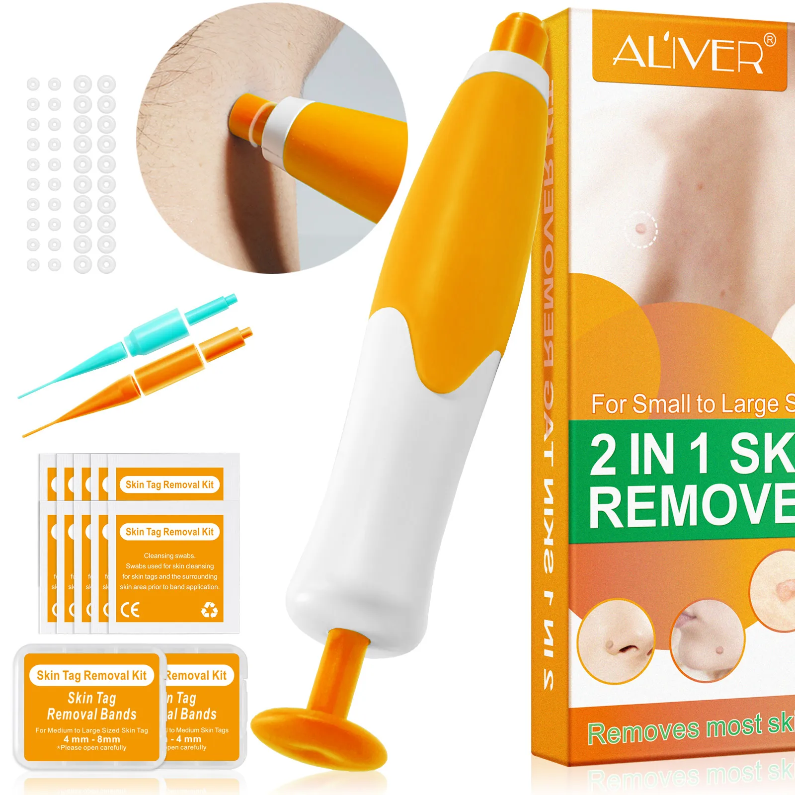 

Aliver Double Side Wart Removal Pen Skin Tag Mole Spot Remover Painless Mole Remove Kit