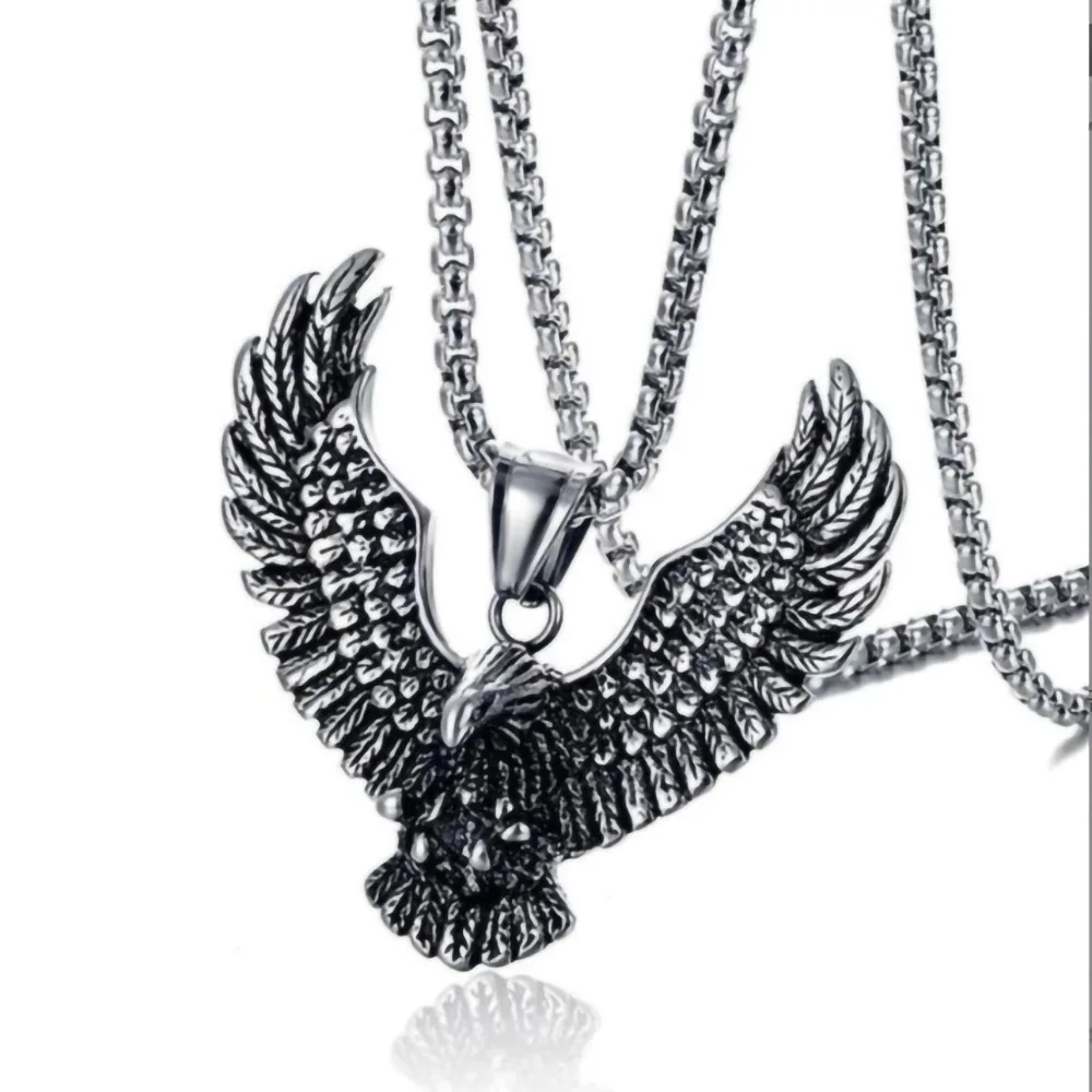 Stainless Steel Jewelry Eagle Pendant Necklace Eagle Spread Wing Personalized Pendant Wholesale