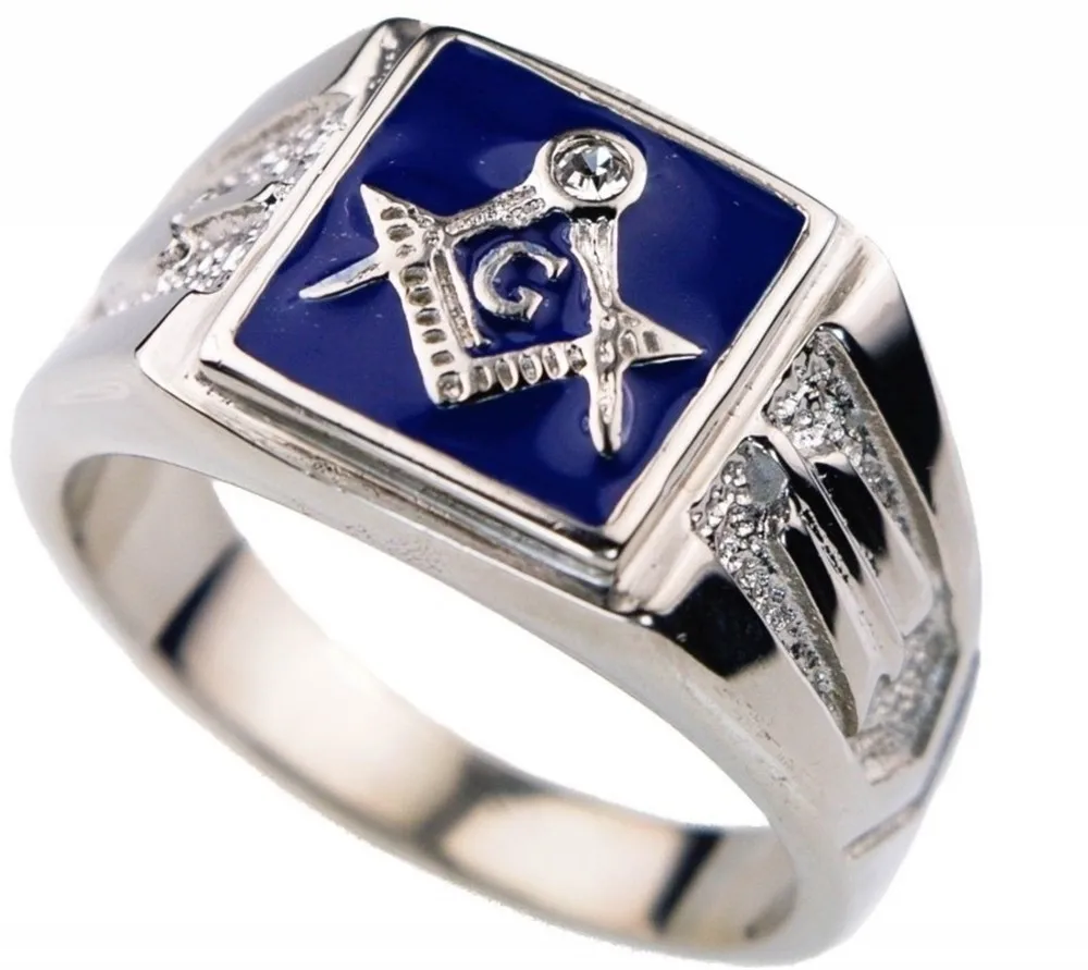 

Comfort Fit Size 6-13 Fashion Personality AG Masonic Ring Retro Punk Men's Ring, As pic show