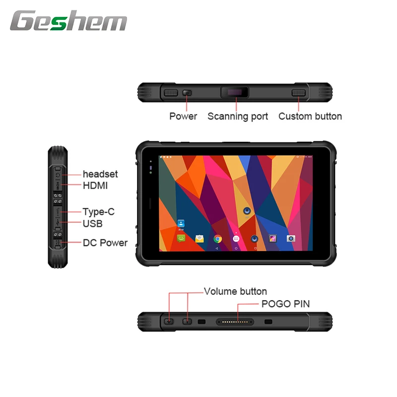 

Rugged tablet pc android 8 inch optional 1000 nits sunlight readable display vehicle mounting