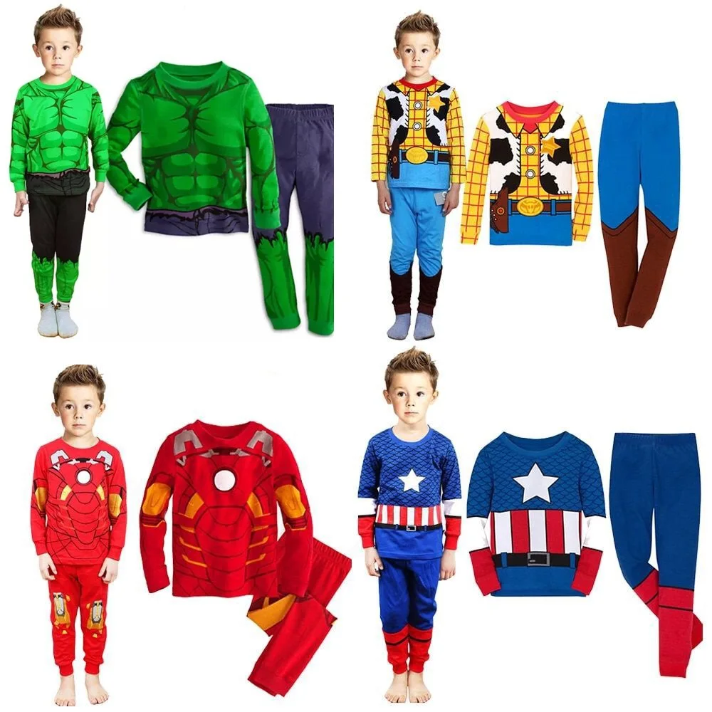 

kurta pajama for boys sleep wear kids babe boys little child spiderman clothing set for boys cartoon new design, 10 colors