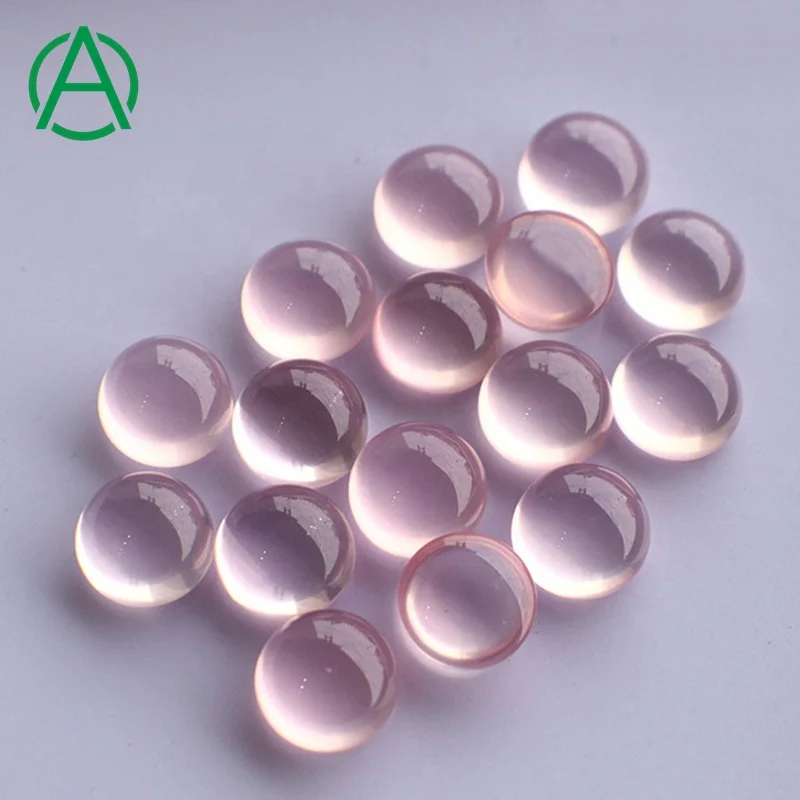 

ArthurGem Natural Rose Quartz Round Cabochon, Gemstone Cabochons for Rings Making, 100% natural color