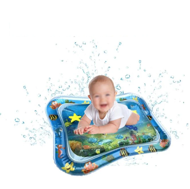 

Eco-friendly PVC Tummy Time Inflatable Infant Water Play Mat with Animal Floating for Baby, Customized color