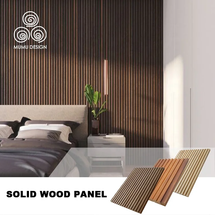 

MUMU Summer Hot Sale 3D Fluted Flexible Decoration Design Material Wood Slat Wall Panels for Home Stay