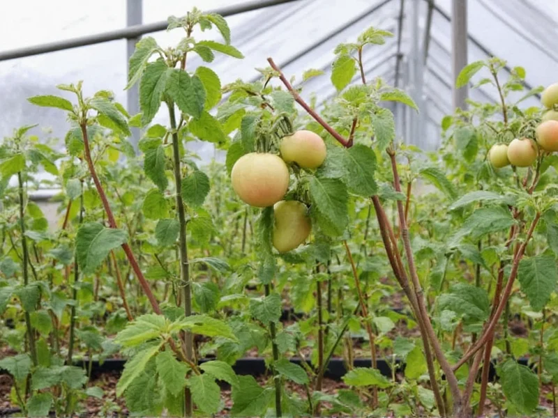 DIY hoop house greenhouse with tomatoes thriving in early spring