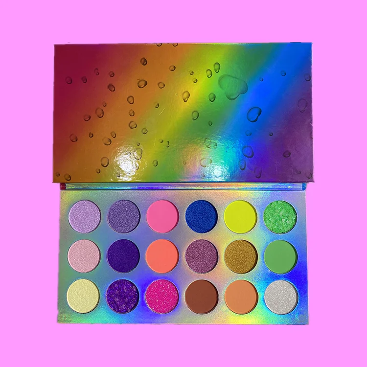 

Private label neon eyeshadow palette no logo 18 colors eyeshadow palette