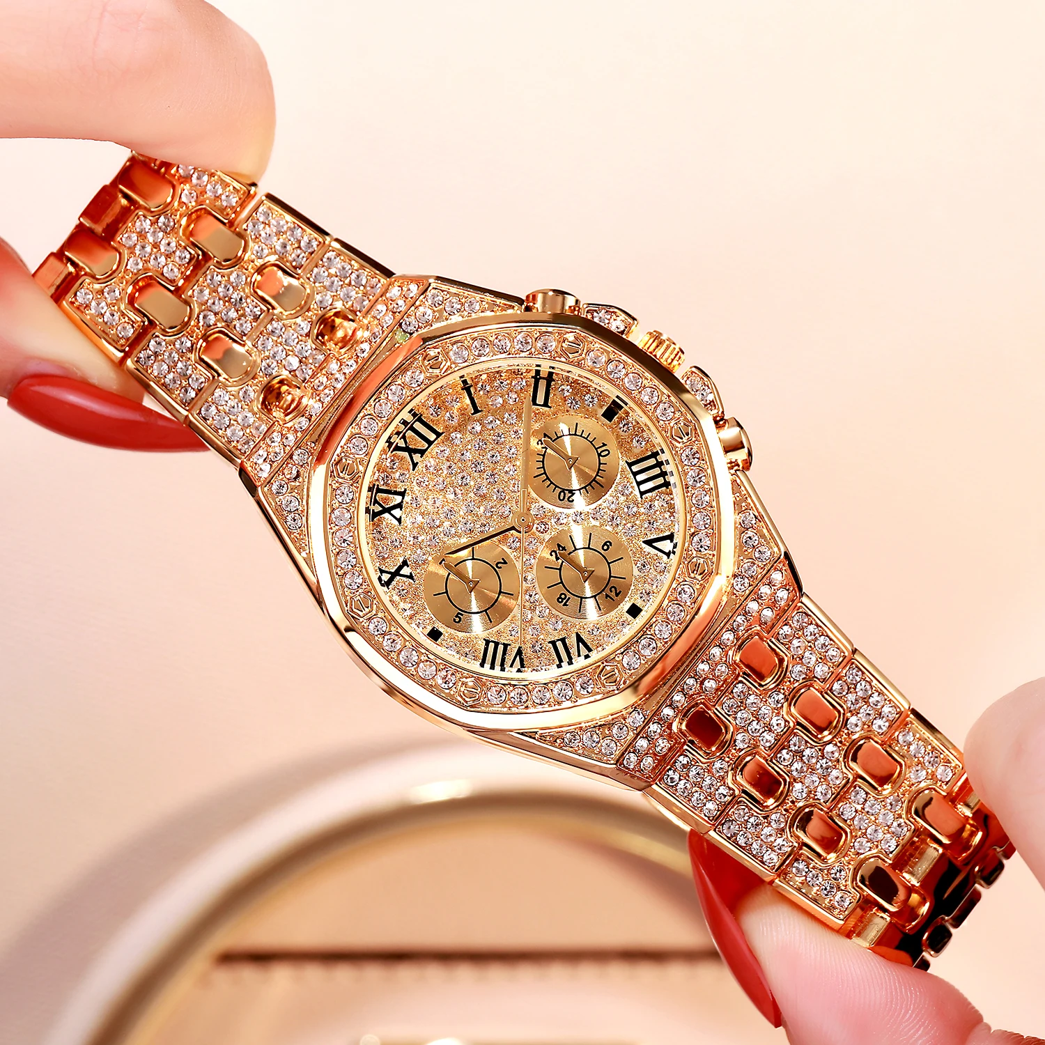 

24 Hour Online Fancy Ladies Rhinestones Watches Girls Wrist Watch Women Diamond Watch