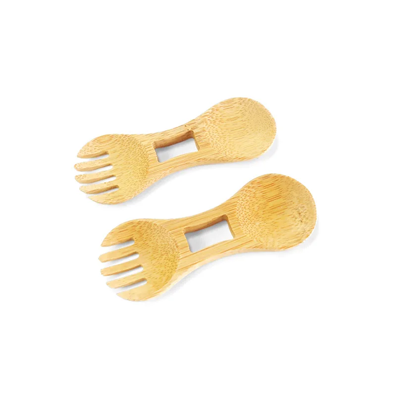 

China Supplier kids bamboo rice husk camping biodegradable spork, Natural