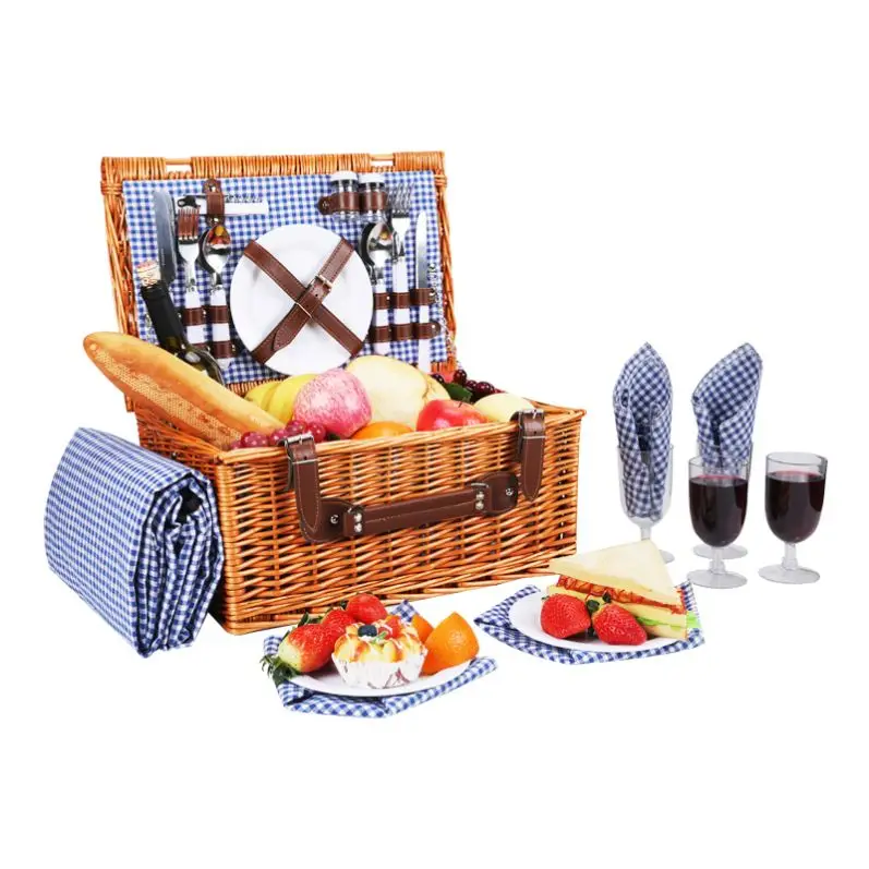 

Travel Set Collapsible Cloth Miniature Willow Picnic Basket, Natural