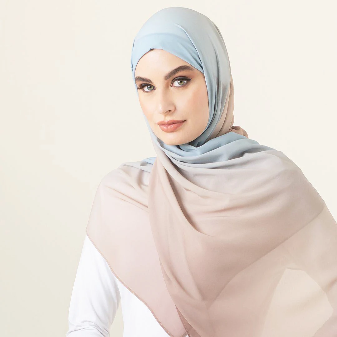 

Ombre Chiffon Hijab Shawl 2023 Hot Selling Muslim Women Arabian Rainbow Hijabs Scarves Ladies Foulard Femme Muslim Veil