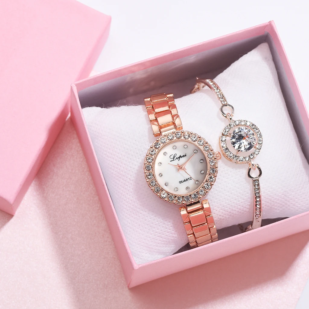 

Women Watches Bracelet Set Ladies Bracelet Watch Casual Alloy Quartz Wristwatch Clock Relogio Feminino, As show