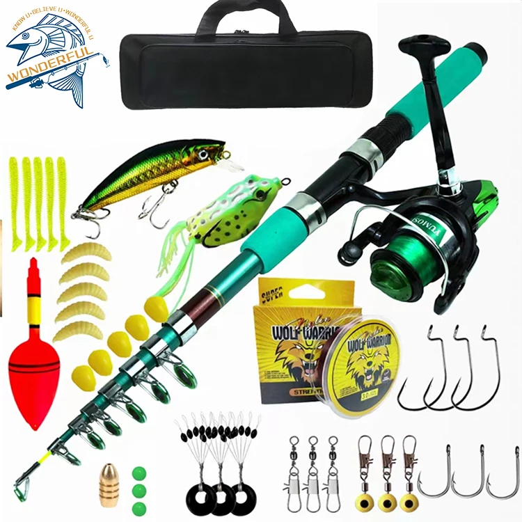 Popular Items Full Set Portable Travel Kit Spinning Reel Freshman Travel Fishing Rod and Reel Combo Set With Case