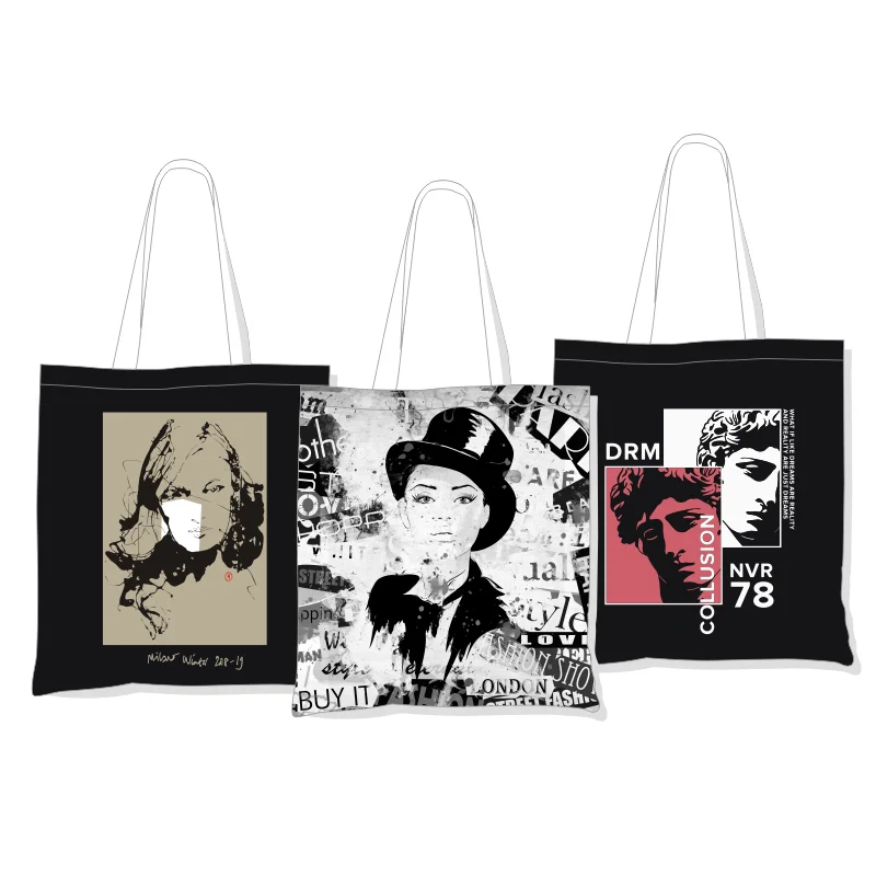 

plain style Genuine Classic Retro Multi-functional Simple Canvas Shopping Bag