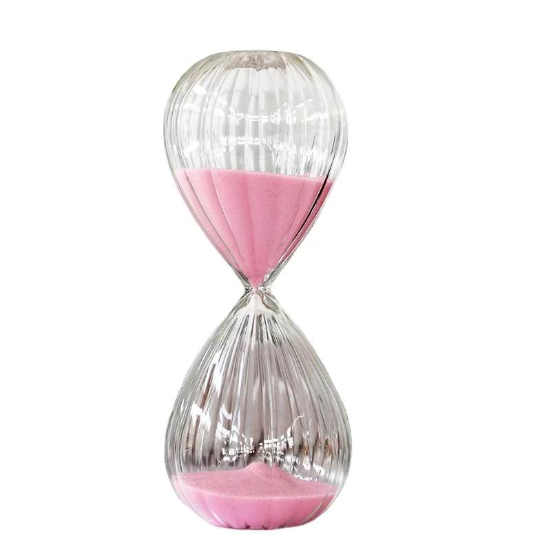 

Creative vertical stripe hourglass birthday gift timing hourglass small gift home decoration, Clear