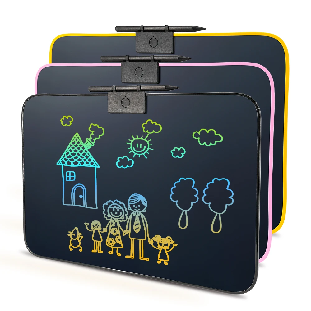 16 Inch Digital Drawing Boards Colorful Blackboard Memo Pads LCD Writing Tablets Easy to Post Notes for Study Work Daily Life