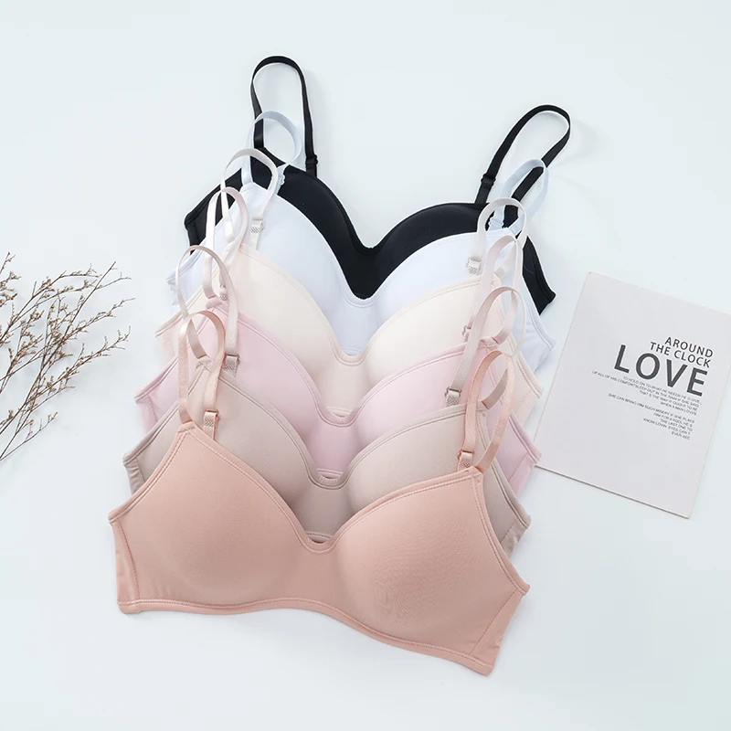 

New Design Plus Size Wireless Bra Thin Cup Push Up Bralette T-Shirt Seamless Sexy women Bra, 5 color as pictures