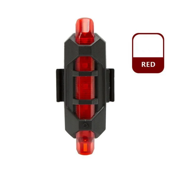 

Waterproof Ip65 Safety Warning Light Mountain Bicycle Accessories 3 Modes Usb Rechargeable Bike Led Rear Tail Light, White, blue, red