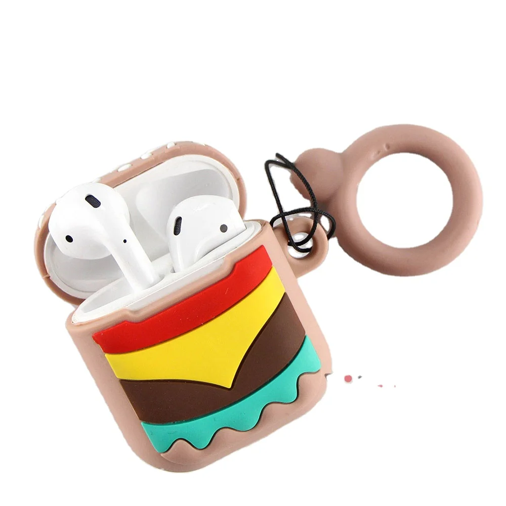 

2021New cartoon design silicone earphone case For Apple, Multi color